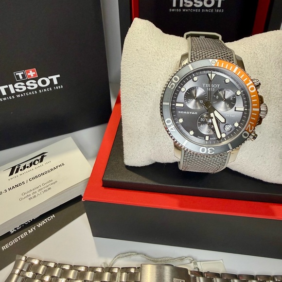 Tissot Other - Tissot Seastar Chronograph Date Designer Dive Mens Watch